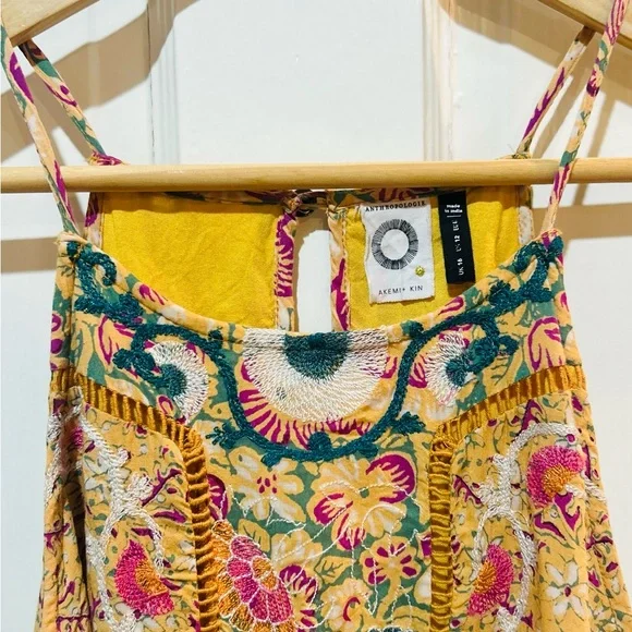 Anthropologie Akemi + Kin Melina Embroidered Halter Top Boho Summer Size 12 - Picture 10 of 14